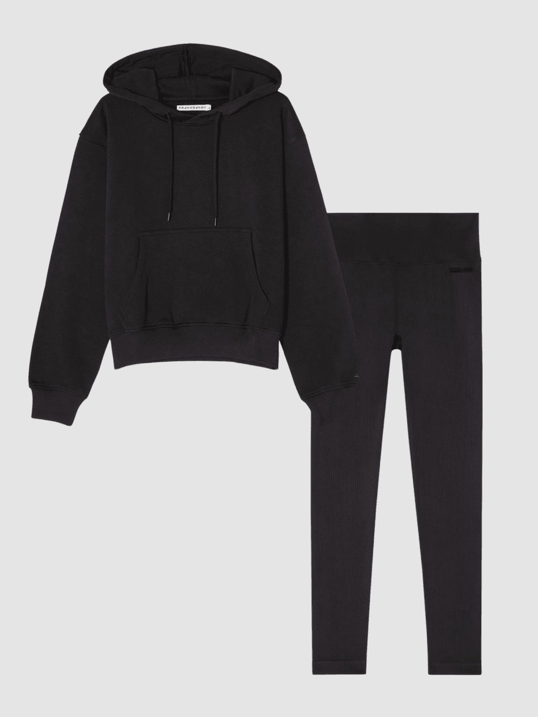 Black Hoodie & Ribbed tights set