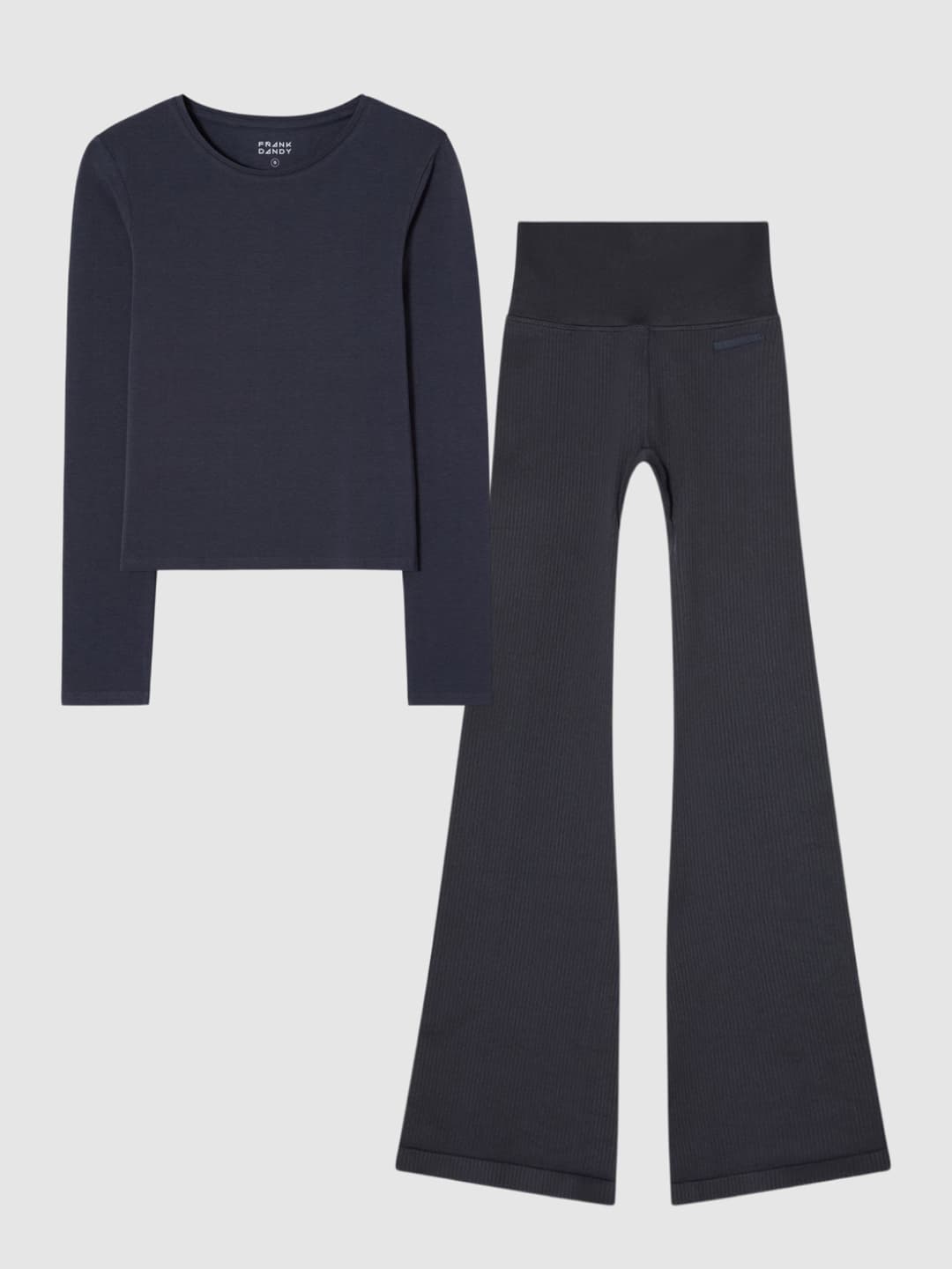 Charcoal Long Sleeve & Flare Tights Set
