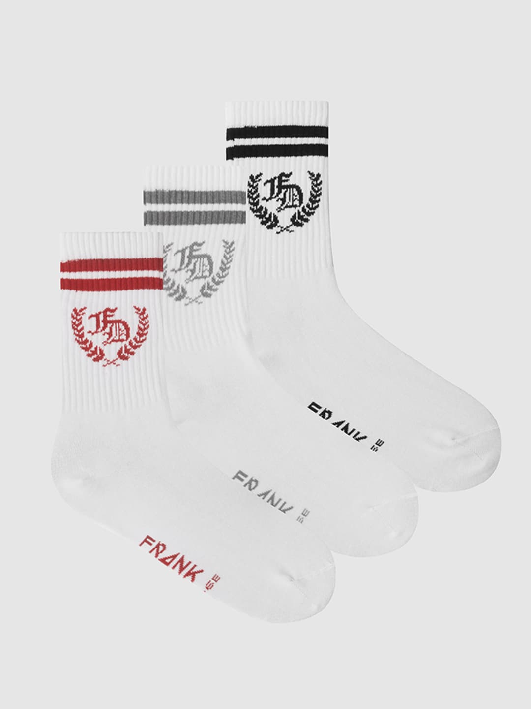 3-Pack Emblem Ribbed Cotton Sock