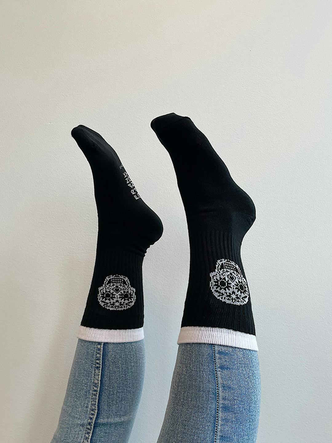 3-Pack Scull Ribbed Cotton Sock