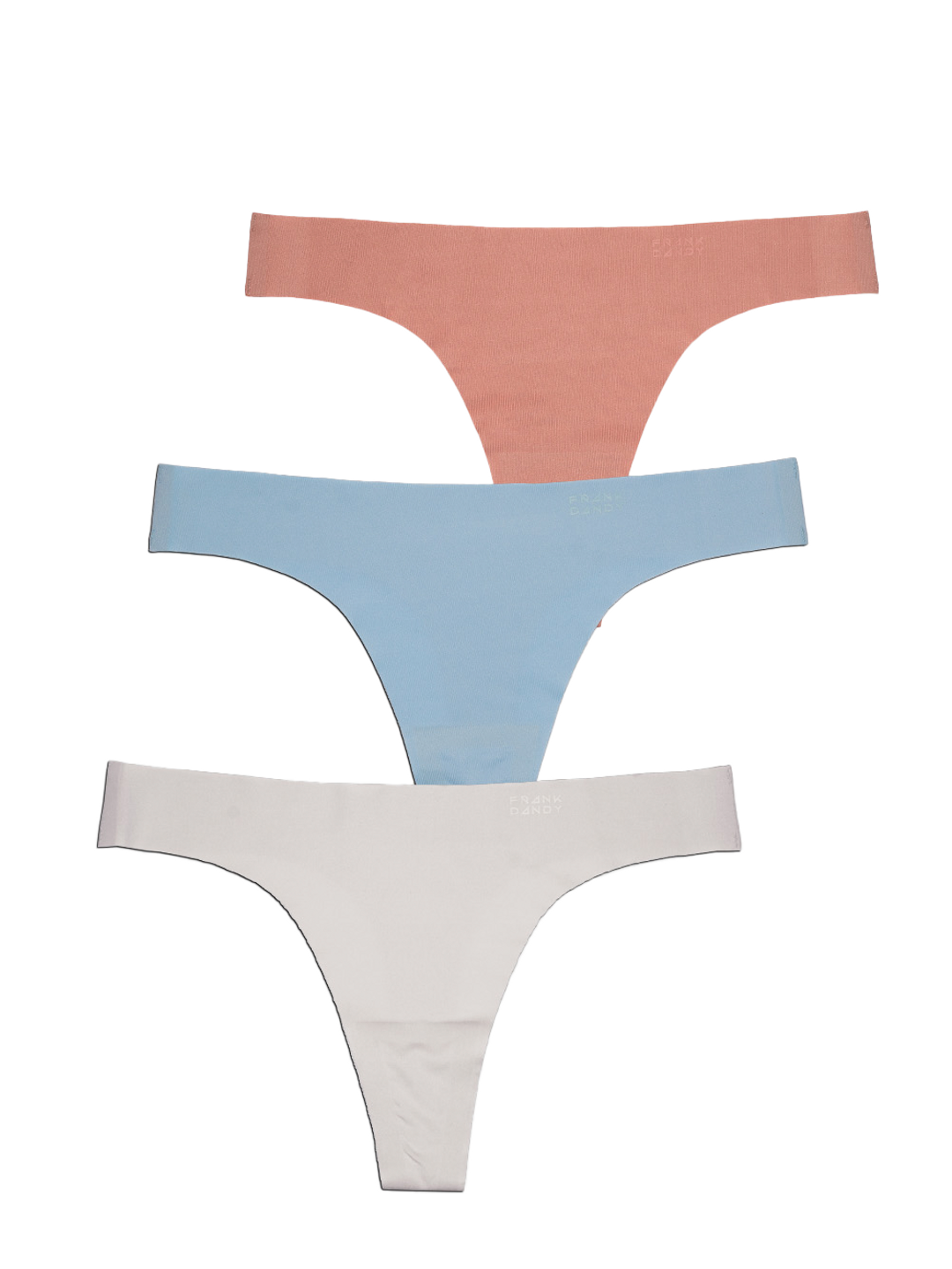 3pk Invisible V-Front Lace Thongs