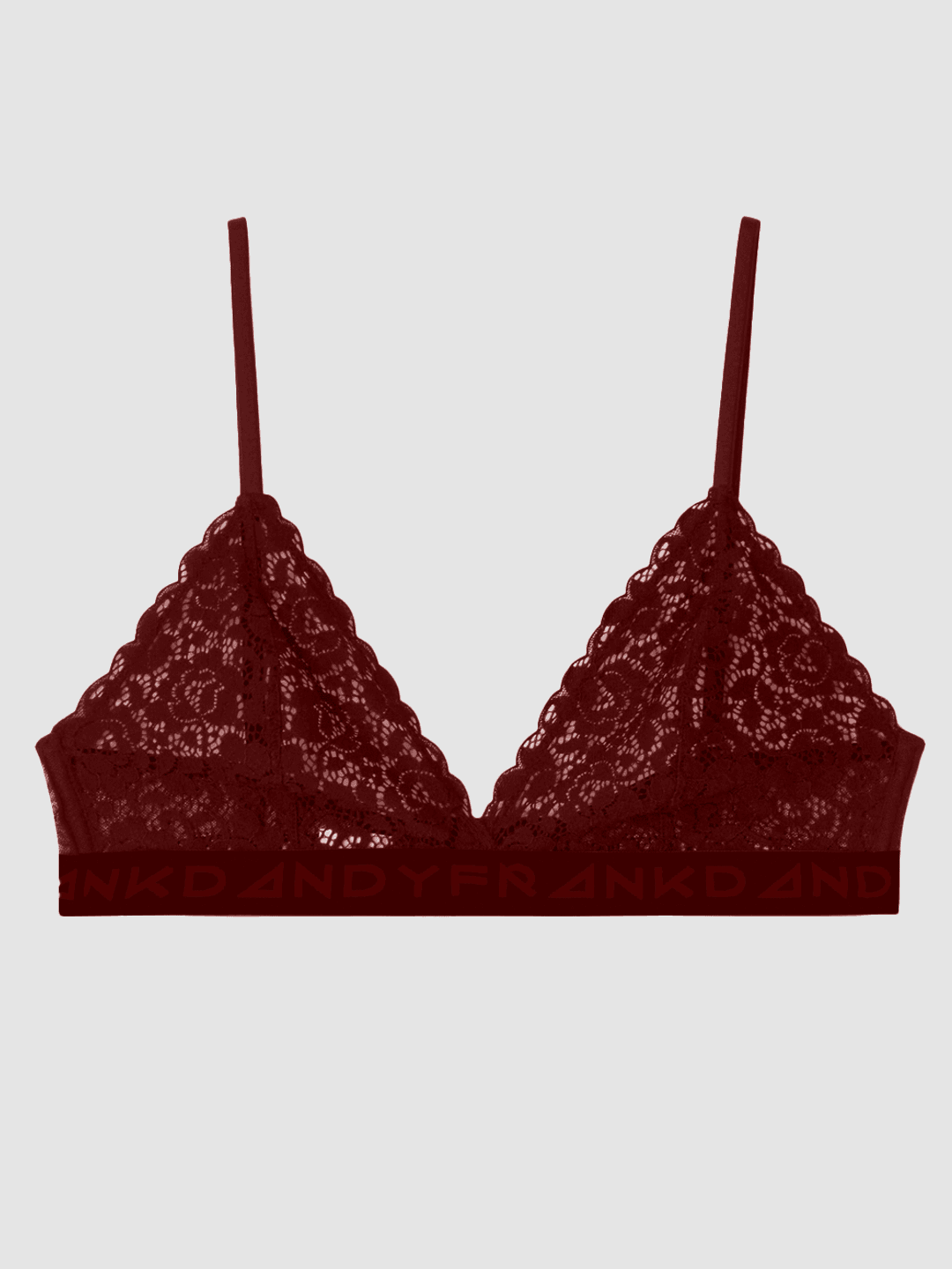 NA-KD lace bralette in burgundy