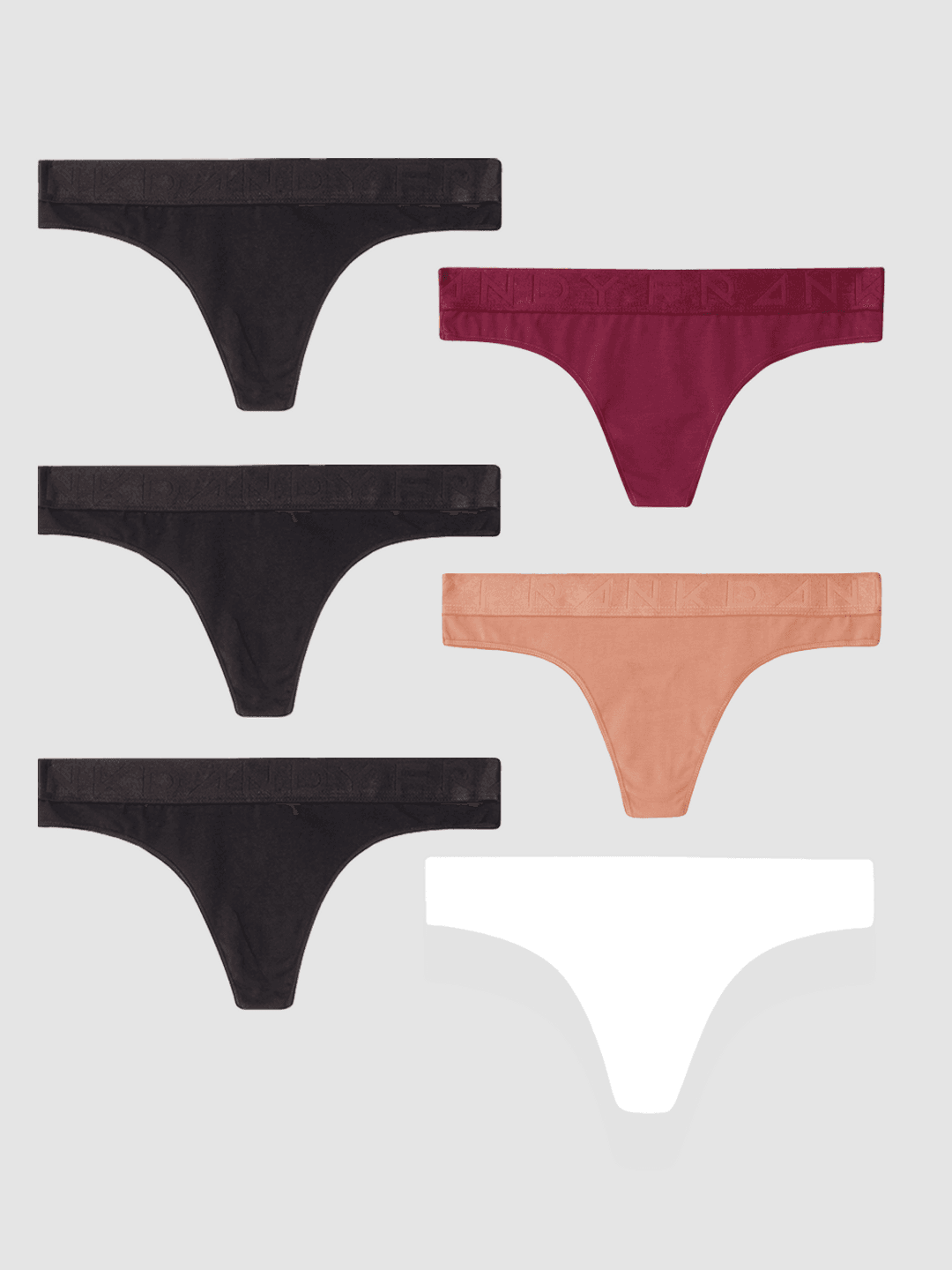 6-pack essential organic cotton thongs