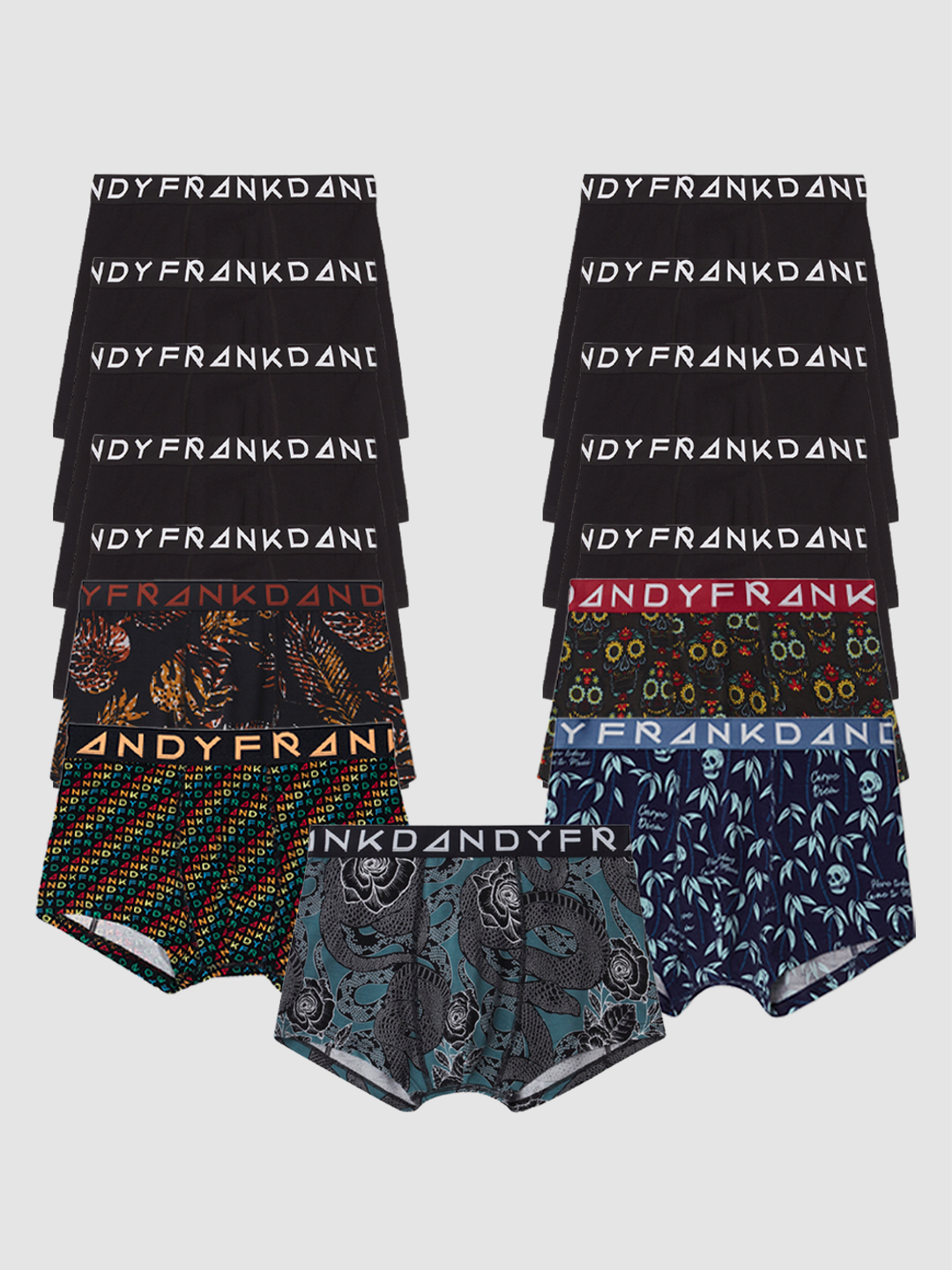 15-pack mixed print trunk boxer