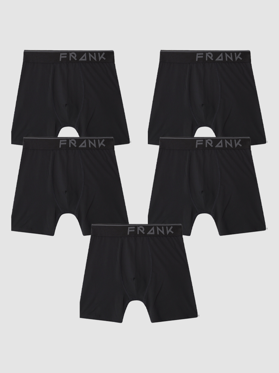 5-Pack Active Long Black Boxers